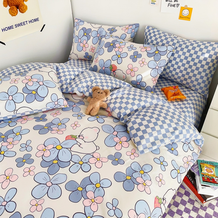 91家纺网 家纺一手货源 找家纺 安哆啦 2022春夏新款13372全棉单被套 洛丽熊