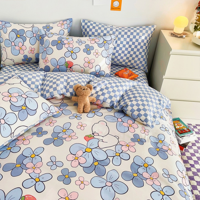 91家纺网 家纺一手货源 找家纺 安哆啦 2022春夏新款13372全棉单被套 洛丽熊