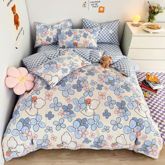 91家纺网 家纺一手货源 找家纺 安哆啦 2022春夏新款13372全棉单被套 洛丽熊