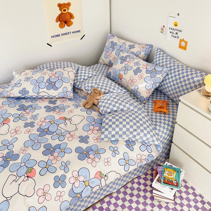 91家纺网 家纺一手货源 找家纺 安哆啦 2022春夏新款13372全棉单被套 洛丽熊