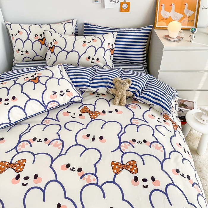 91家纺网 家纺一手货源 找家纺 安哆啦 2022春夏新款13372全棉单被套 奶味小白