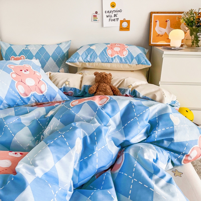 91家纺网 家纺一手货源 找家纺 安哆啦 2022春夏新款13372全棉单被套 牛奶贝贝