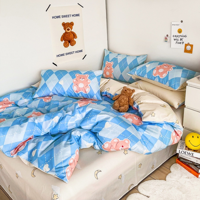 91家纺网 家纺一手货源 找家纺 安哆啦 2022春夏新款13372全棉单被套 牛奶贝贝