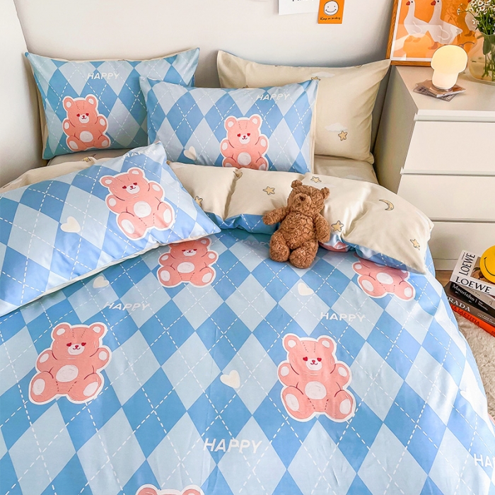 91家纺网 家纺一手货源 找家纺 安哆啦 2022春夏新款13372全棉单被套 牛奶贝贝