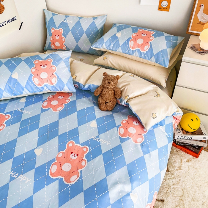 91家纺网 家纺一手货源 找家纺 安哆啦 2022春夏新款13372全棉单被套 牛奶贝贝