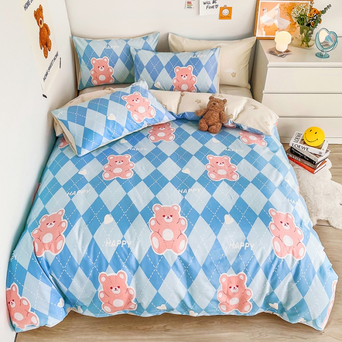 91家纺网 家纺一手货源 找家纺 安哆啦 2022春夏新款13372全棉单被套 牛奶贝贝