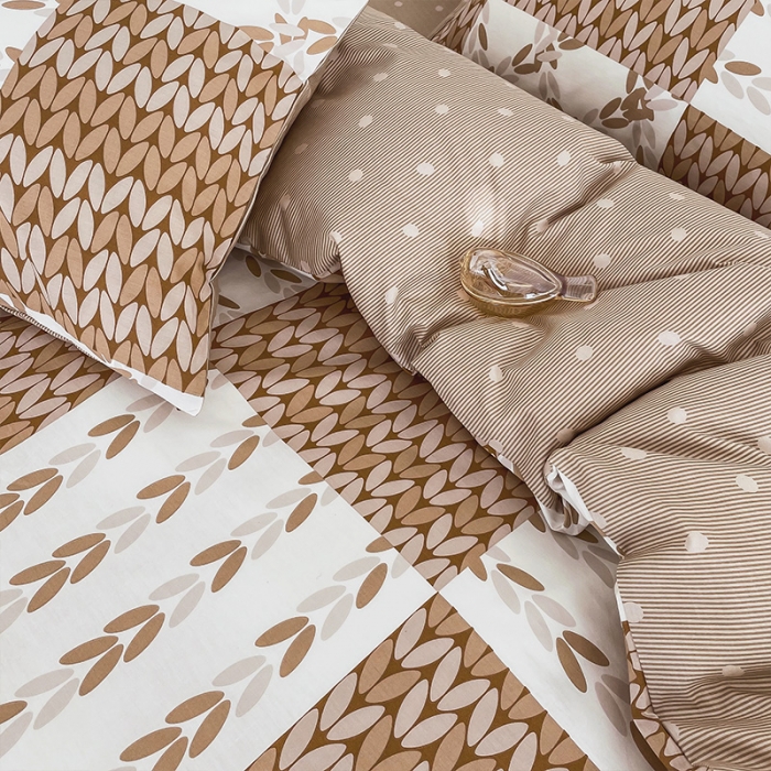 91家纺网 家纺一手货源 找家纺 安哆啦 2022春夏新款13372全棉单被套 瓦尔登.咖