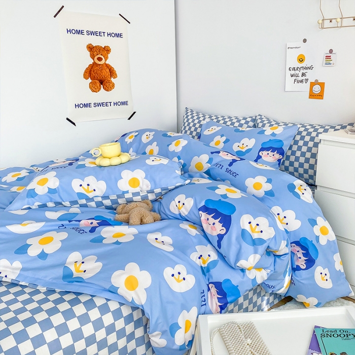 91家纺网 家纺一手货源 找家纺 安哆啦 2022春夏新款13372全棉单被套 小爱同学