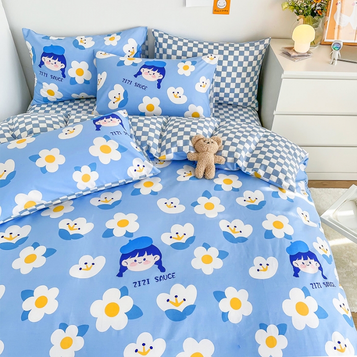 91家纺网 家纺一手货源 找家纺 安哆啦 2022春夏新款13372全棉单被套 小爱同学