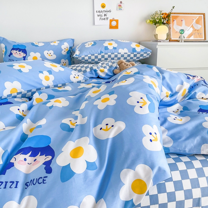 91家纺网 家纺一手货源 找家纺 安哆啦 2022春夏新款13372全棉单被套 小爱同学