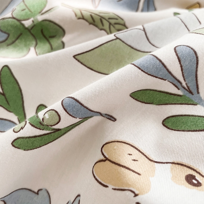 91家纺网 家纺一手货源 找家纺 安哆啦 2022春夏新款13372全棉单被套 悠眠花房