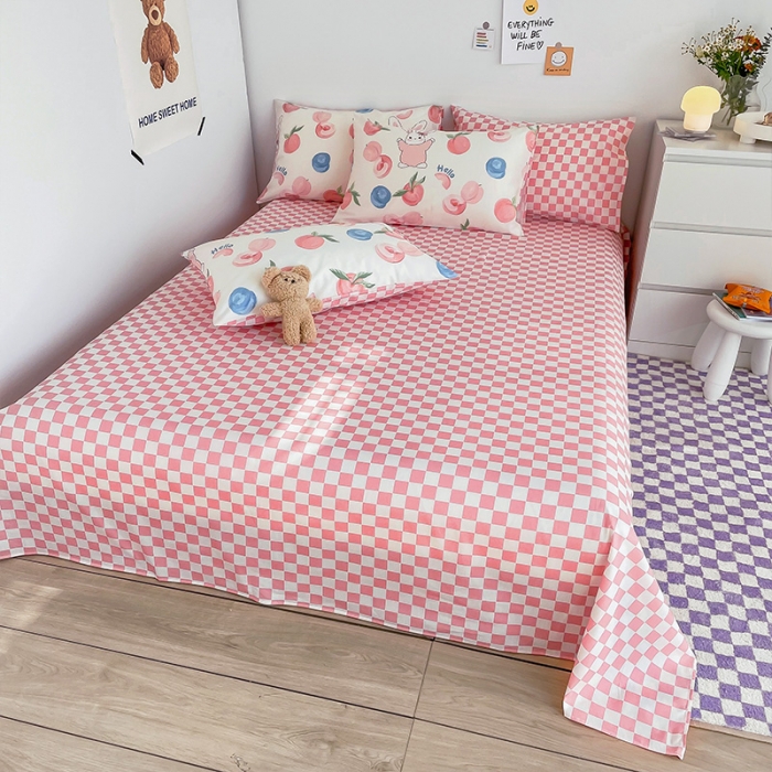 91家纺网 家纺一手货源 找家纺 安哆啦 2022春夏新款13372全棉单床单 蜜桃兔