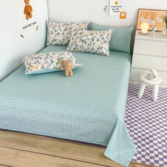 91家纺网 家纺一手货源 找家纺 安哆啦 2022春夏新款13372全棉单床单 悠眠花房