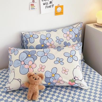 91家纺网 家纺一手货源 找家纺 安哆啦 2022春夏新款13372全棉单枕套一对 洛丽熊