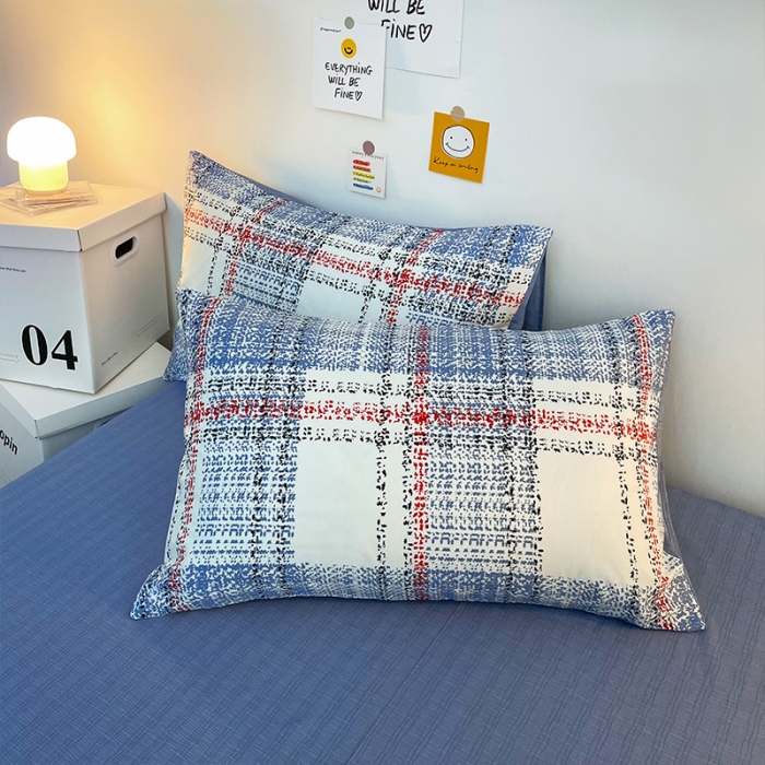 91家纺网 家纺一手货源 找家纺 安哆啦 2022春夏新款13372全棉单枕套一对 蓝色梦境