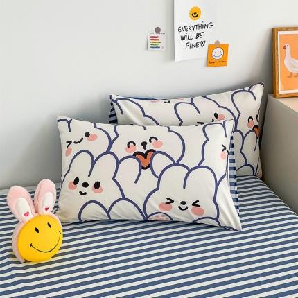 安哆啦 2022春夏新款13372全棉单枕套一对 奶味小白