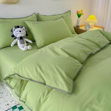 91家纺网 家纺一手货源 找家纺 总莱登卡奴网供 2022新款全棉水洗棉贝壳刺绣四件套-实拍图