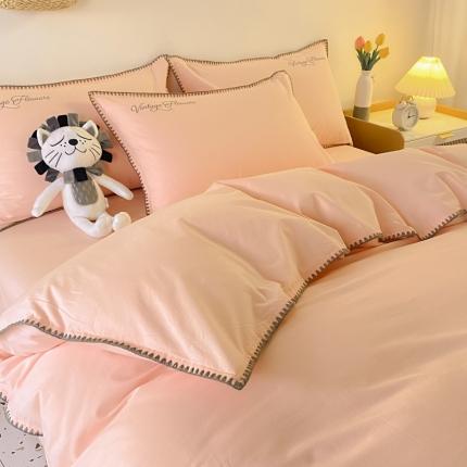 91家纺网 家纺一手货源 找家纺 总莱登卡奴网供 2022新款全棉水洗棉贝壳刺绣四件套-实拍图