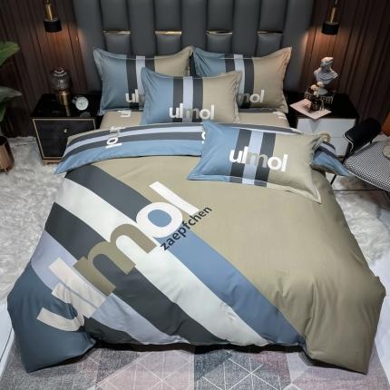 91家纺网 家纺一手货源 找家纺 （总）金爱家 2023新款全棉13372简约条格四件套