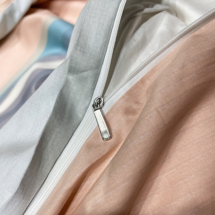 91家纺网 家纺一手货源 找家纺 金爱家 2023新款全棉13372简约条格四件套 丝韵绿