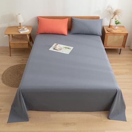 91家纺网 家纺一手货源 找家纺 蓝巢家纺 2022新款全棉色织水洗棉单床单 紫灰