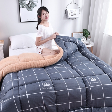 91家纺网 家纺一手货源 找家纺 梦莱发被业 2025亲肤羊羔绒冬被 皇冠