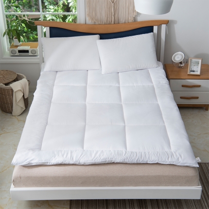 91家纺网 家纺一手货源 找家纺 梦莱发被业 2025新款芦荟棉软垫被 白色