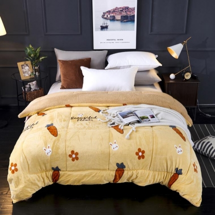 91家纺网 家纺一手货源 找家纺 （总）梦莱发 2025新款羊羔绒双面绒冬被