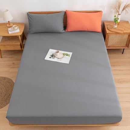 91家纺网 家纺一手货源 找家纺 蓝巢家纺 2022新款全棉色织水洗棉单床笠 紫灰