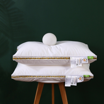 91家纺网 家纺一手货源 找家纺 2022全棉133*100防羽布小清新仪征羽丝绒枕头单人枕芯