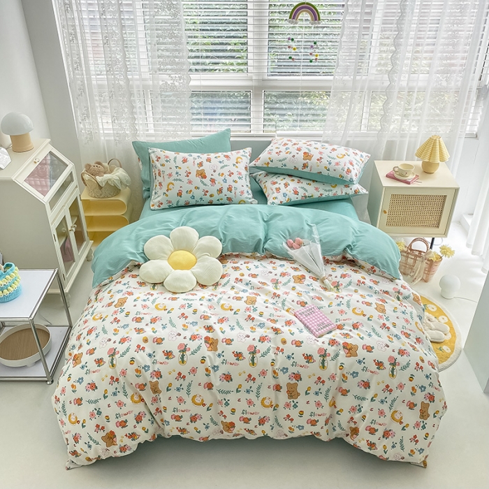 91家纺网 家纺一手货源 找家纺 曼之夏 2022新款全棉清新印花单被套 拾花记