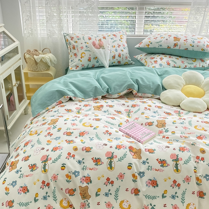 91家纺网 家纺一手货源 找家纺 曼之夏 2022新款全棉清新印花单被套 拾花记