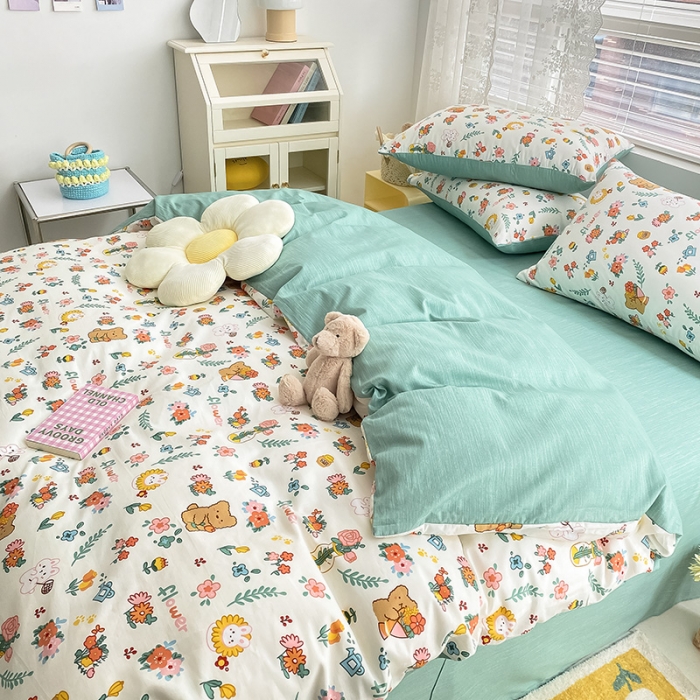 91家纺网 家纺一手货源 找家纺 曼之夏 2022新款全棉清新印花单被套 拾花记