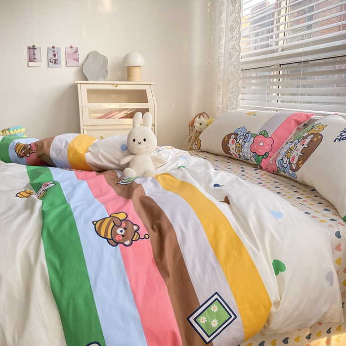 91家纺网 家纺一手货源 找家纺 曼之夏 2022新款全棉清新印花单被套 游园会