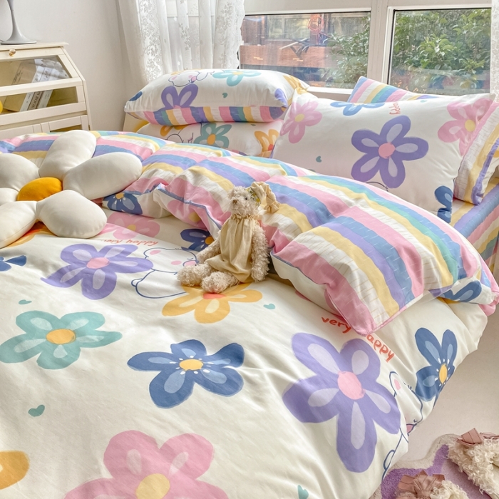 91家纺网 家纺一手货源 找家纺 曼之夏 2022新款全棉清新印花单被套 璐瑶