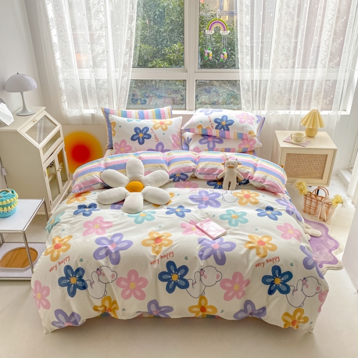 91家纺网 家纺一手货源 找家纺 曼之夏 2022新款全棉清新印花单被套 璐瑶