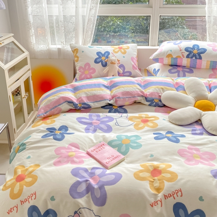 91家纺网 家纺一手货源 找家纺 曼之夏 2022新款全棉清新印花单被套 璐瑶