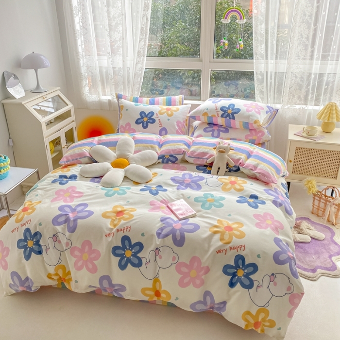 91家纺网 家纺一手货源 找家纺 曼之夏 2022新款全棉清新印花单被套 璐瑶