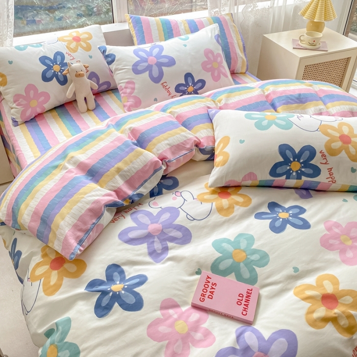 91家纺网 家纺一手货源 找家纺 曼之夏 2022新款全棉清新印花单被套 璐瑶