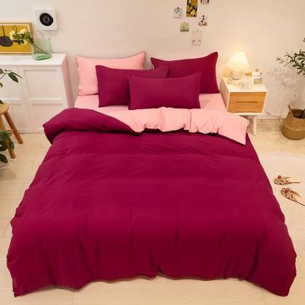 91家纺网 家纺一手货源 找家纺 （总）蓝淋家纺 2022新款纯色双拼四件套