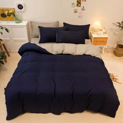 91家纺网 家纺一手货源 找家纺 （总）蓝淋家纺 2022新款纯色双拼四件套