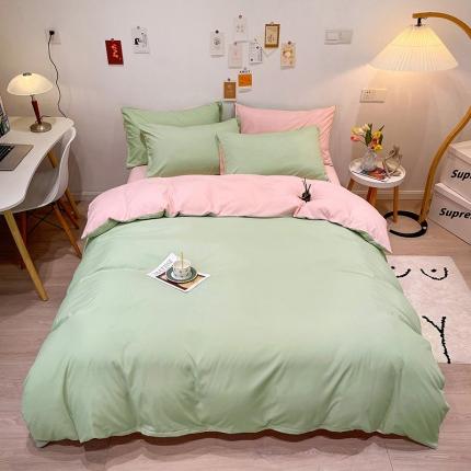 91家纺网 家纺一手货源 找家纺 （总）蓝淋家纺 2022新款纯色双拼四件套