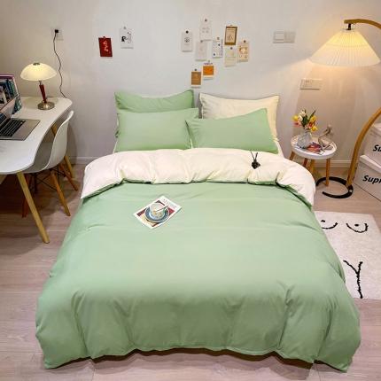 91家纺网 家纺一手货源 找家纺 （总）蓝淋家纺 2022新款纯色双拼四件套