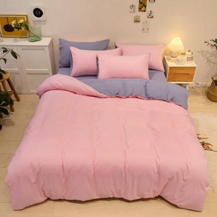 91家纺网 家纺一手货源 找家纺 （总）蓝淋家纺 2022新款纯色双拼四件套