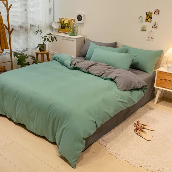 91家纺网 家纺一手货源 找家纺 （总）蓝淋家纺 2022新款纯色双拼四件套