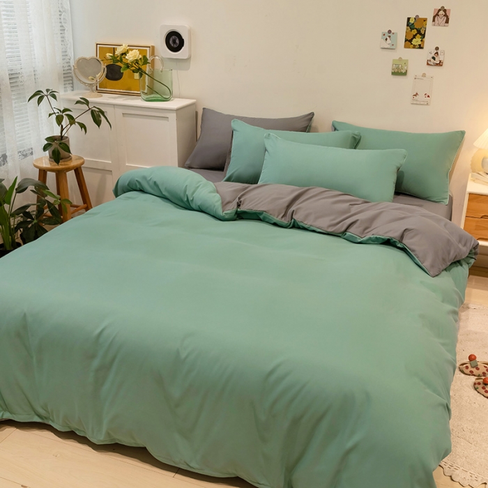 91家纺网 家纺一手货源 找家纺 （总）蓝淋家纺 2022新款纯色双拼四件套