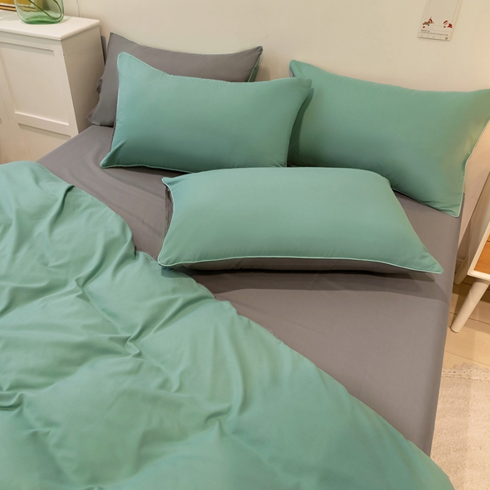 91家纺网 家纺一手货源 找家纺 （总）蓝淋家纺 2022新款纯色双拼四件套