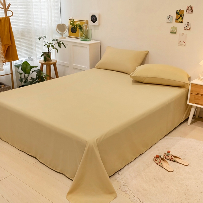 91家纺网 家纺一手货源 找家纺 蓝淋家纺 2022新款纯色双拼四件套 浅驼色