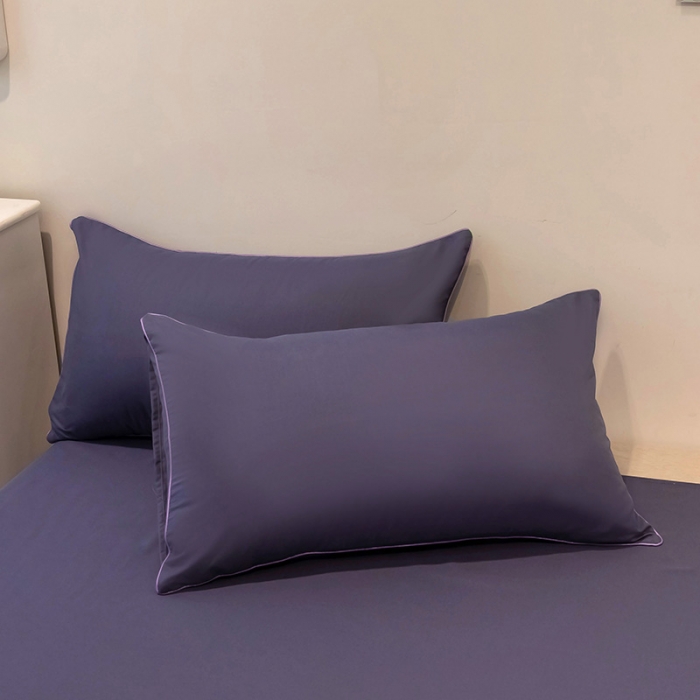 91家纺网 家纺一手货源 找家纺 蓝淋家纺 2022新款纯色双拼四件套 深色青