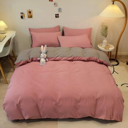 91家纺网 家纺一手货源 找家纺 （总）蓝淋家纺 2022新款纯色简约四件套